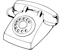 Image from Print Artist Platinum solftware, version 23, Supplementary Graphics CD. missing: ../jpgs/images-print-artist-b-w-drwings-jpgs/Telephone 1.jpg
